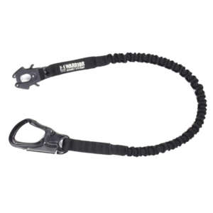 warrior  cinghia di ritenzione personal retention lanyard with frog and tango carabiner clip  black