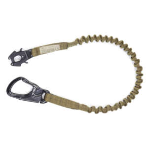 warrior  cinghia di ritenzione personal retention lanyard with frog and tango carabiner clip  tan