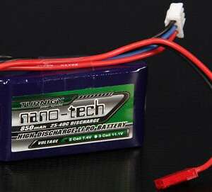 nano tech - batteria li po 7,4v 850mah  25 40c ideale per anpeq