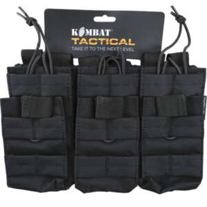 kombat uk - tasca porta caricatori tripla doppi sgancio rapido black