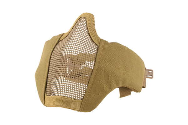 utt - maschera con attacchi elmetti fast- semi rete mesh taglia unica per naso e bocca tan