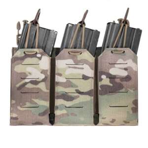 warrior detachable triple bungee laser cut 3x5.56 mag pouches mc
